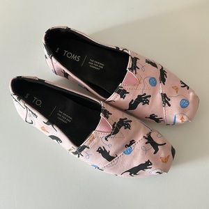 Toms Pink Black Cat Shoes
